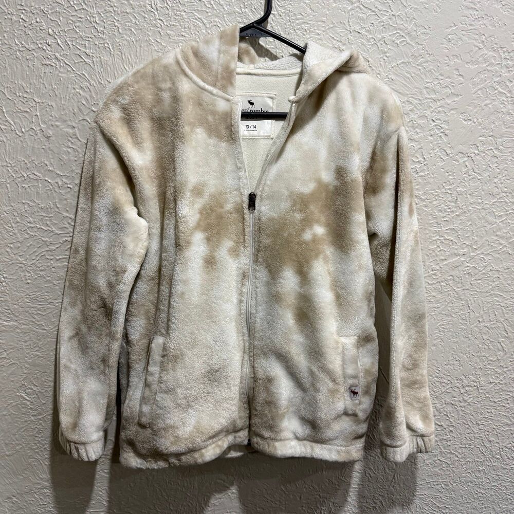 Abercrombie Kids Tie Dye Sherpa Fleece Full Zip Jacket 13/14